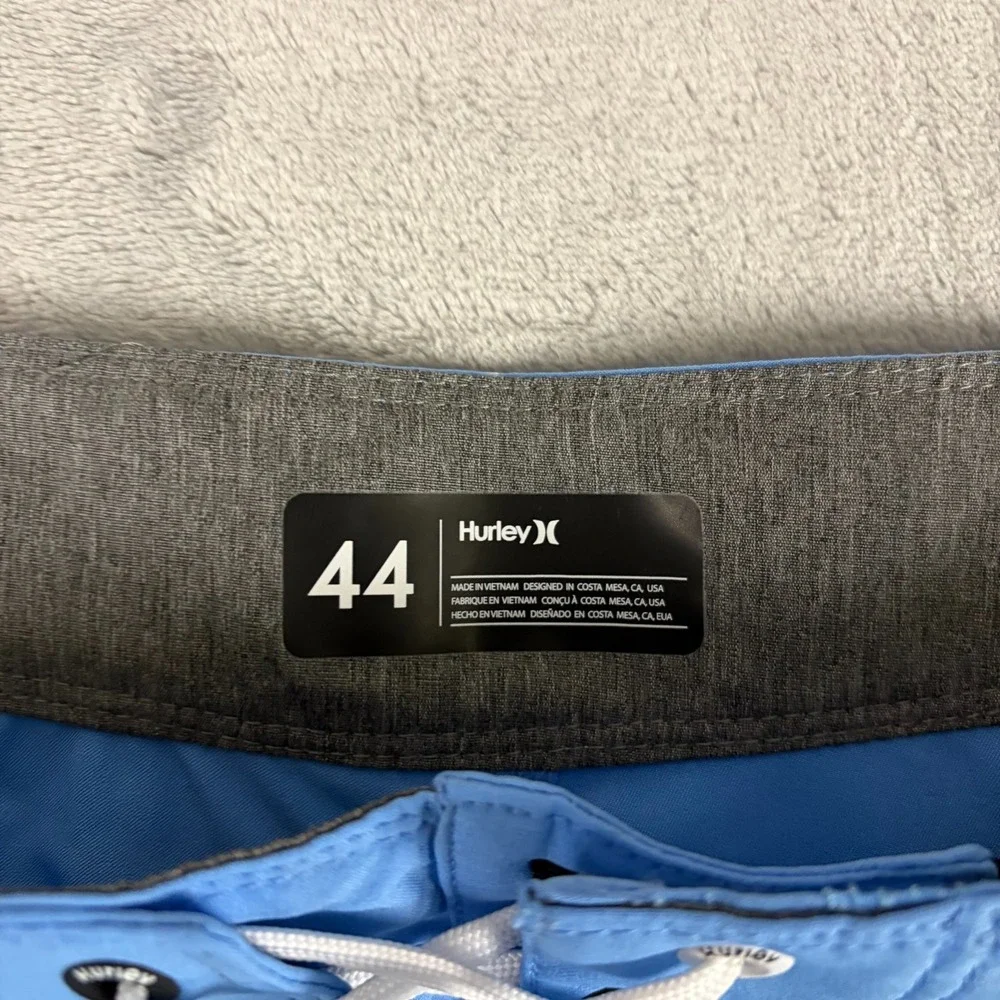 Hurley Men's Big & Tall Size 44 Bright Blue Solid Bermuda Trunks Shorts NWT $70 - Picture 4 of 7